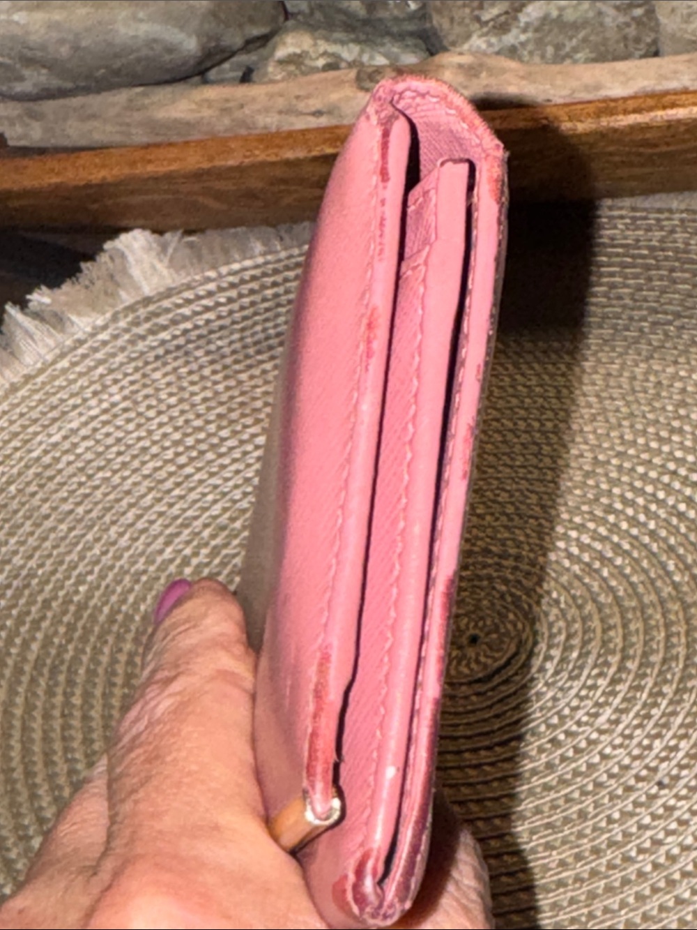 Salvatore Ferragamo Pink Leather Clutch Wallet with Gold Hardware - Picture 9 of 13